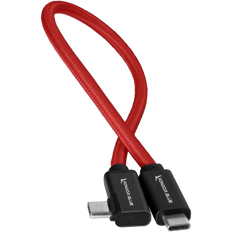 Kondor Blue USB C to USB C High Speed Cable for SSD Recording - Right Angle (12
